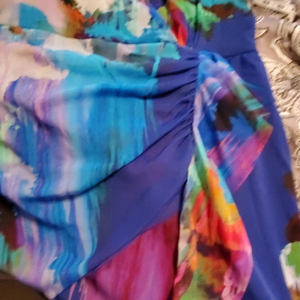 Elana Kattan Multi-Colored Ruched Dress - Picture 7 of 8